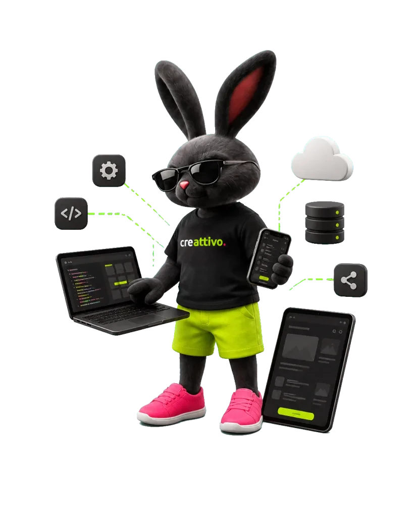 Il coniglio Cre-attivo collega web app, smartphone, tablet, cloud e dati condivisi.