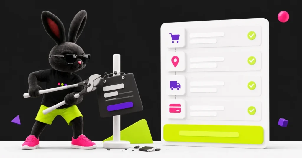 Il coniglio Creattivo illustra checkout e-commerce: ridurre l’abbandono senza dark pattern