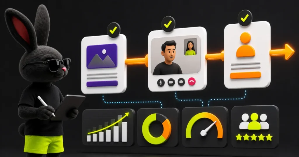 Il coniglio Creattivo illustra cro b2b: migliorare conversioni e qualità dei lead